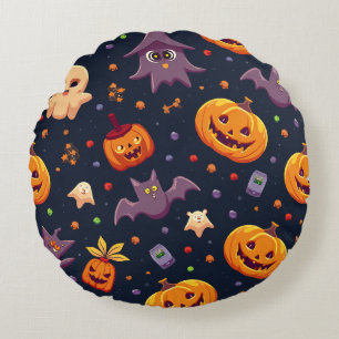 Redondo Este es un cojín de Halloween.