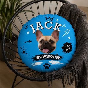 Redondo Foto de perro personalizada redonda cojín personal