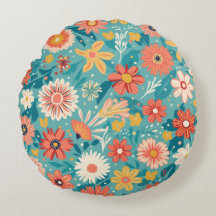 Funda de cojín decorativo de forma de flor colorid