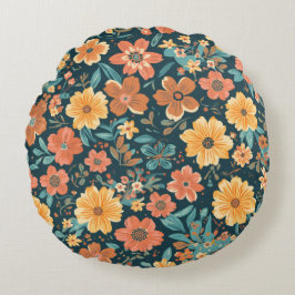 Redondo Funda de cojín decorativo de forma de flor colorid