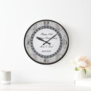 Redondo Grande 60.º reloj de aniversario Boda