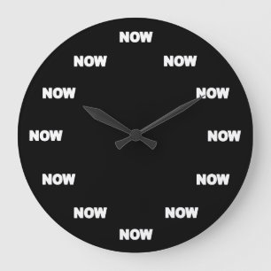 Redondo Grande Ahora reloj (negro)