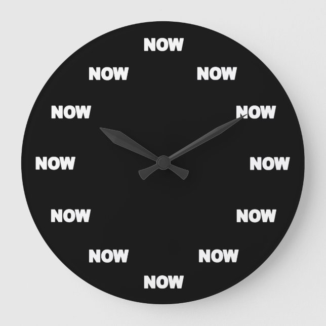 Redondo Grande Ahora reloj (negro) (Anverso)
