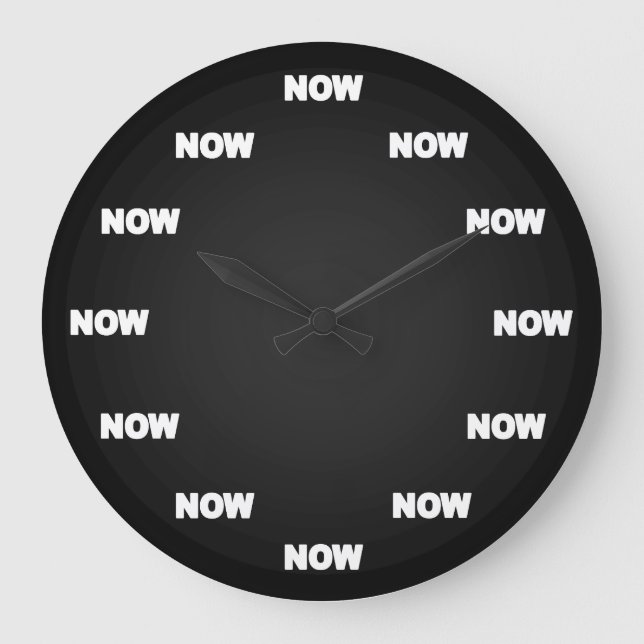 Redondo Grande Ahora Reloj (Negro Con Gris Oscuro) (Anverso)