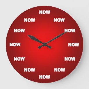 Redondo Grande Ahora reloj (rojo)