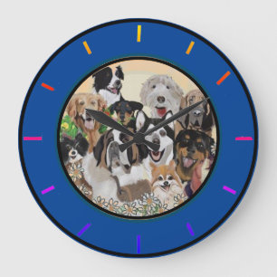 Redondo Grande Amigable, Feliz Paquete de Perros Deseos de Reloj