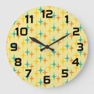 Redondo Grande Años 50 hábiles - reloj triple de la estrella