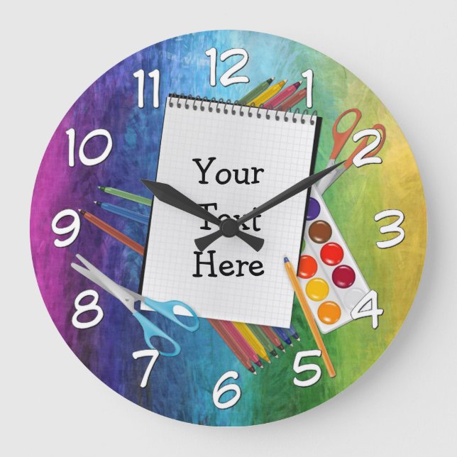 Redondo Grande Artesanía personalizada Suministra reloj arco iris (Anverso)