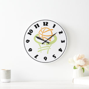 Redondo Grande Baloncesto Y Reloj De Red