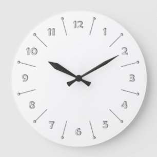 Redondo Grande Bandas y números de la cara del reloj - sello blan