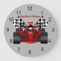 Bandera a cuadros del coche de carreras del reloj