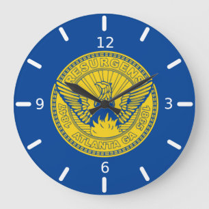 Redondo Grande bandera de Atlanta (Georgia) Gran Reloj