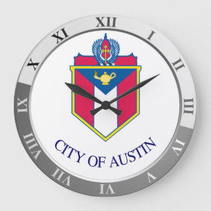 Redondo Grande Bandera de Austin Gran Reloj