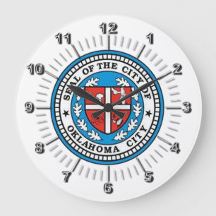 Redondo Grande Bandera de Oklahoma City (Oklahoma) Gran Reloj