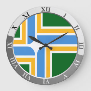 Redondo Grande Bandera de Portland Gran Reloj