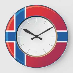 Redondo Grande Bandera del reloj de Noruega