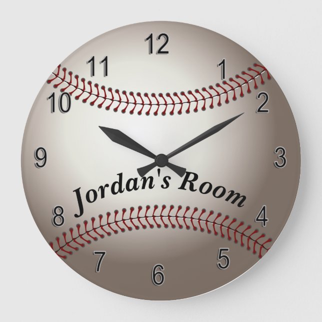 Redondo Grande Béisbol de Reloj para Niños (Anverso)