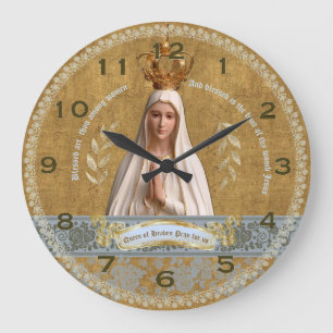 Redondo Grande Bendita madre nuestra dama de Fátima reloj de pare