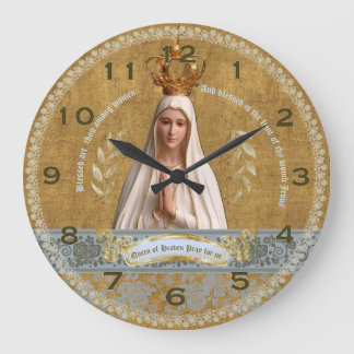 Redondo Grande Bendita madre nuestra dama de Fátima reloj de pare