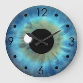 Redondo Grande Blue Eye Iris Eyeball Personalizado Gran Reloj Red