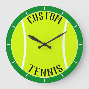 Redondo Grande Bolas de tenis Reloj personalizado de texto y pare