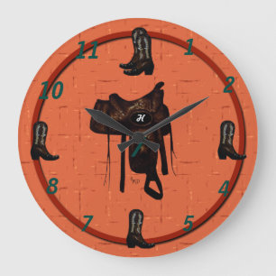 Redondo Grande Botas y reloj occidentales 2 de la silla de montar