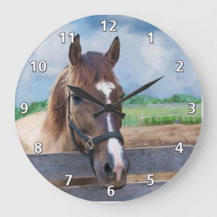 Redondo Grande Caballo de Brown con el reloj del freno