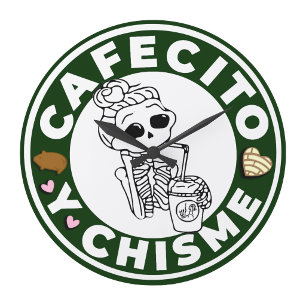 Redondo Grande Cafecito y reloj de chismes