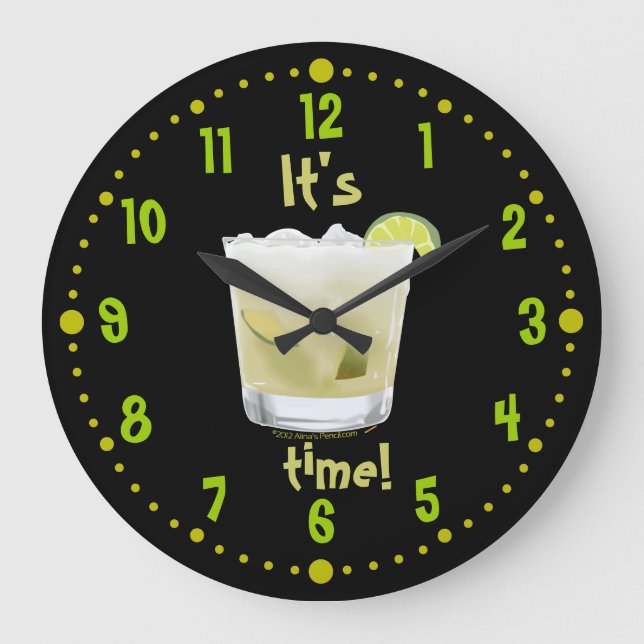Redondo Grande Caipirinha Time Reloj de cócteles brasileño con/ M (Anverso)