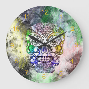 Redondo Grande Calavera de azúcar Grunar Reloj esquelético gran