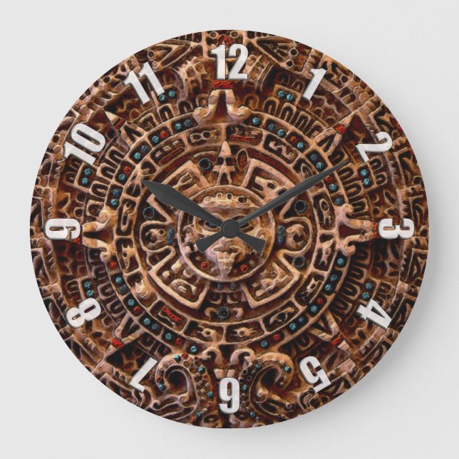Redondo Grande Calendario solar maya azteca reloj de historia de  (Anverso)
