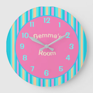 Redondo Grande Candy Striped con grandes números Chiles reloj de 