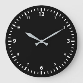 Redondo Grande Cara de reloj con números blancos