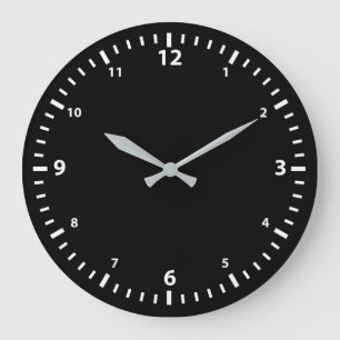 Redondo Grande Cara de reloj con números blancos
