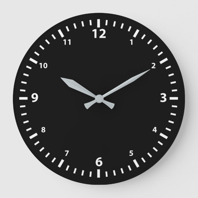 Redondo Grande Cara de reloj con números blancos (Anverso)