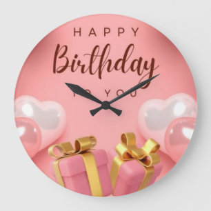Redondo Grande "Celebra cada momento: Feliz cumpleaños al reloj d