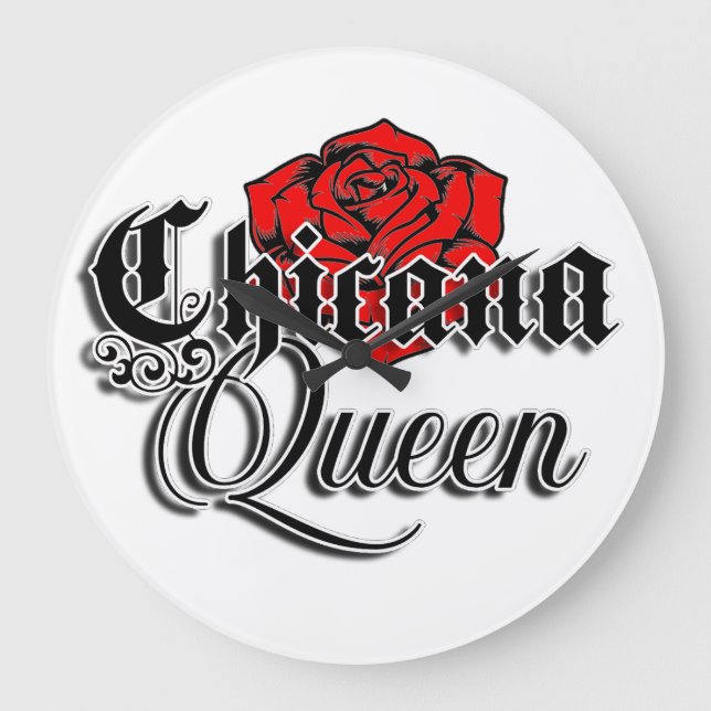 Redondo Grande Chicana Queen Wall reloj (Anverso)
