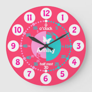 Redondo Grande Chicas aprenden a decir hora el reloj de nombres d