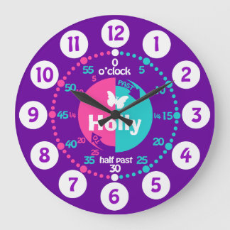 Redondo Grande Chicas aprenden a decir hora el reloj de nombres d