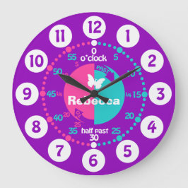 Redondo Grande Chicas aprenden a decir hora el reloj de nombres d