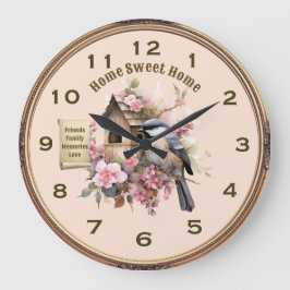 Redondo Grande Chickadee Hogar Sweet Home Kitchen Reloj
