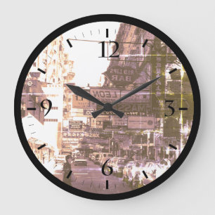 Redondo Grande China Antigua calle de Hong Kong City coches Reloj