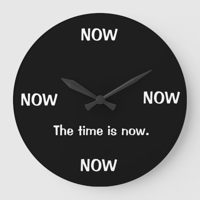 Redondo Grande Chiste Clocks La Hora Es Ahora El Reloj De Chiste (Anverso)