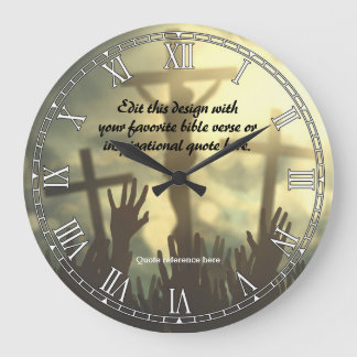 Redondo Grande Cita de la Biblia religiosa personalizada Reloj ve