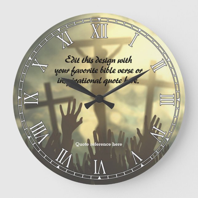 Redondo Grande Cita de la Biblia religiosa personalizada Reloj ve (Anverso)