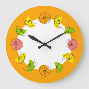Redondo Grande Citrus Circle Naranja reloj redonda