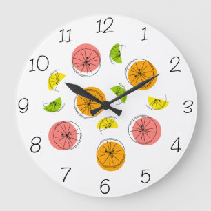 Redondo Grande Citrus Multi Números ronda el reloj