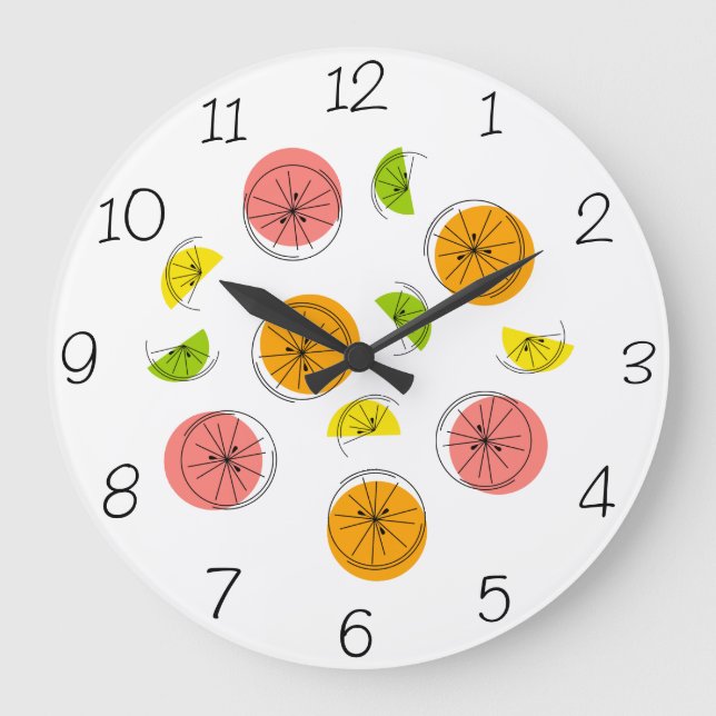 Redondo Grande Citrus Multi Números ronda el reloj (Anverso)
