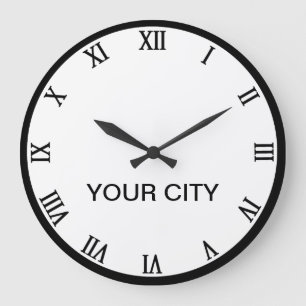 Redondo Grande Ciudades de la plantilla del reloj mundial