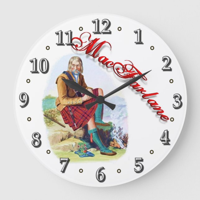 Redondo Grande Clan MacFarlane Reloj de sueño escocés (Anverso)